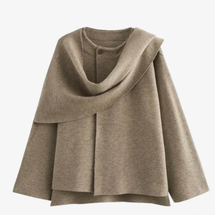 Women's Knitted Jacket With Scarf