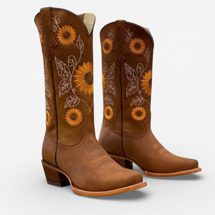 Women's Boots With Flower Print
