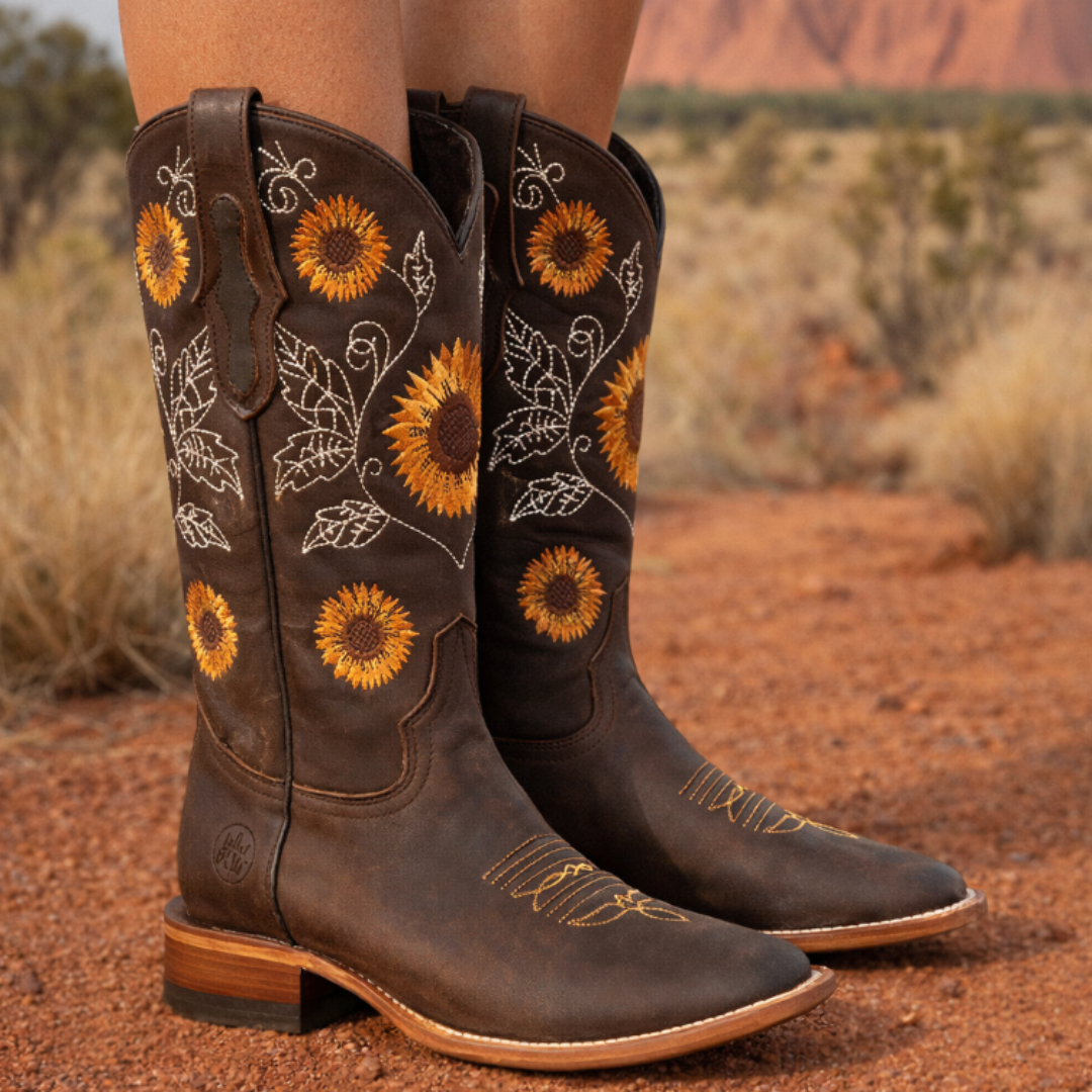 Women's Boots With Flower Print