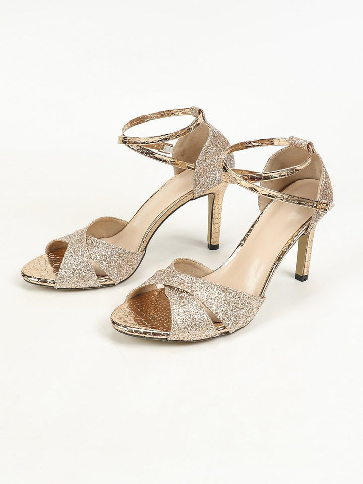 Sunny | Women's Glitter Ankle Strap Stiletto Sandal