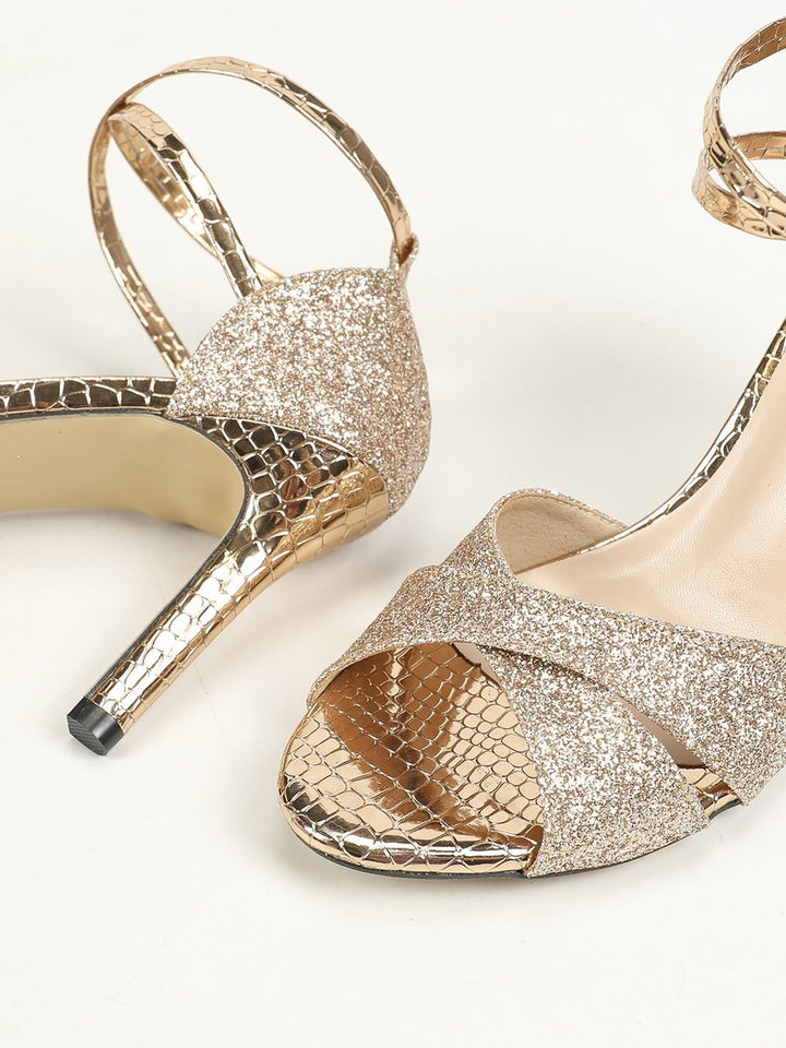 Sunny | Women's Glitter Ankle Strap Stiletto Sandal