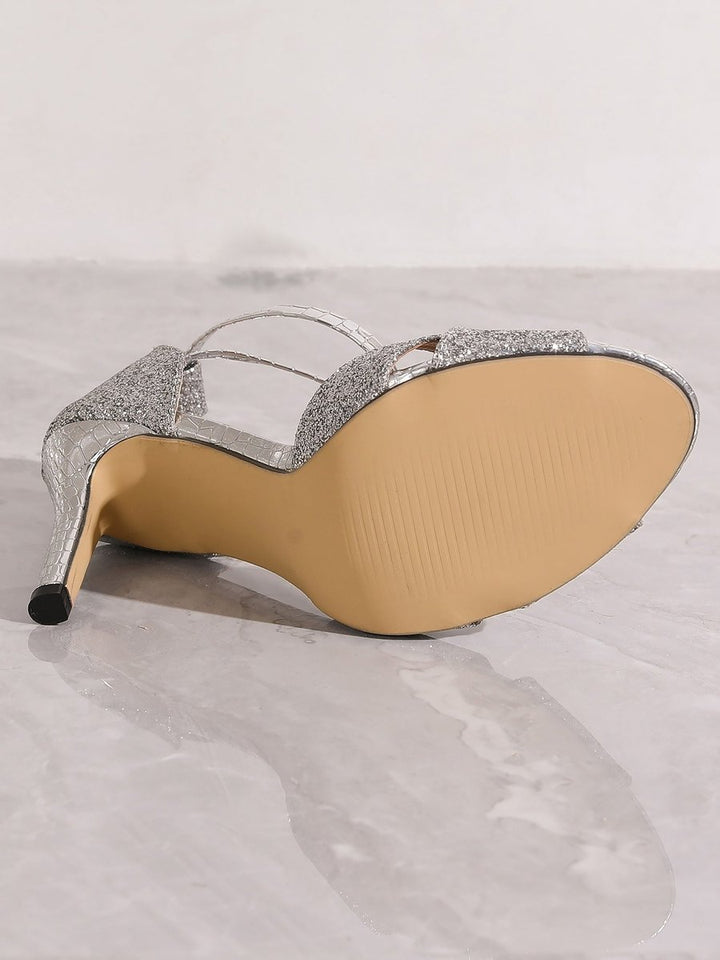 Sunny | Women's Glitter Ankle Strap Stiletto Sandal