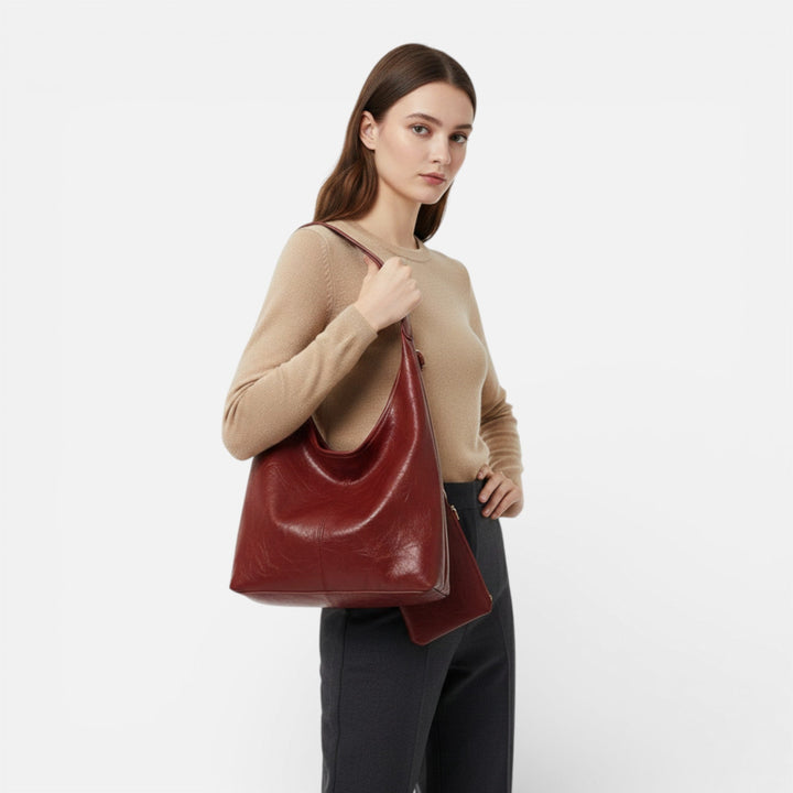 Women’s Leather Shoulder Tote Bag Set