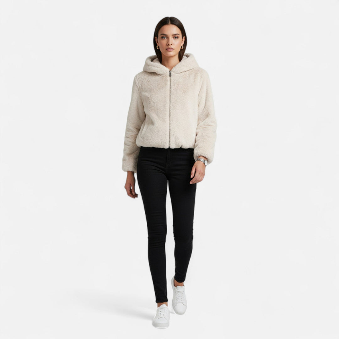 Women’s Loose Fit Luxe Hooded Faux Fur Coat