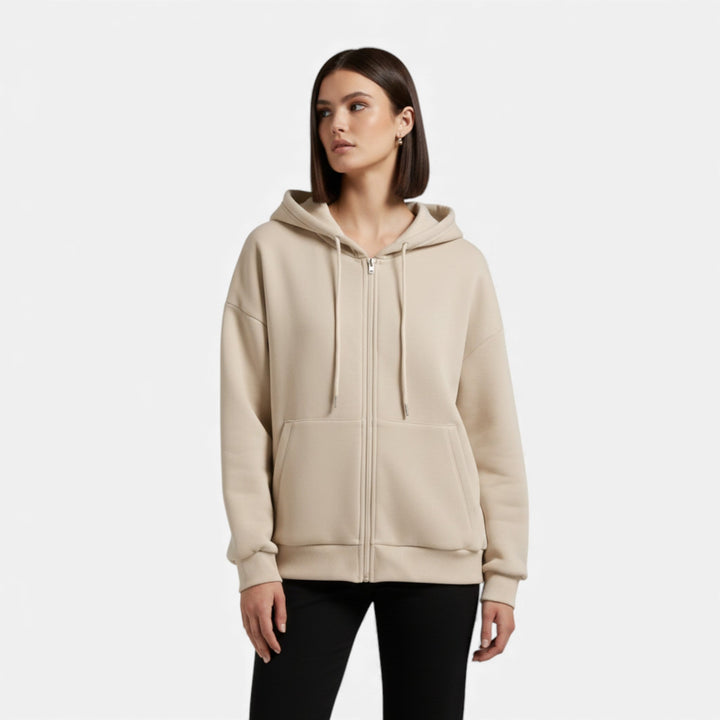 Women’s Casual Zip-Up Knit Hoodie for Autumn/Winter