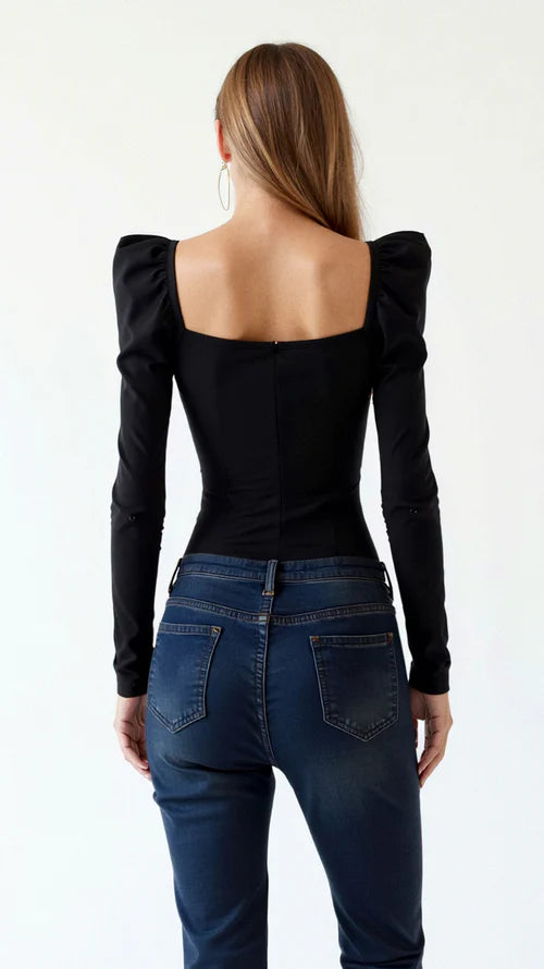 Women's Modern Style Puffed Sleeve Tops