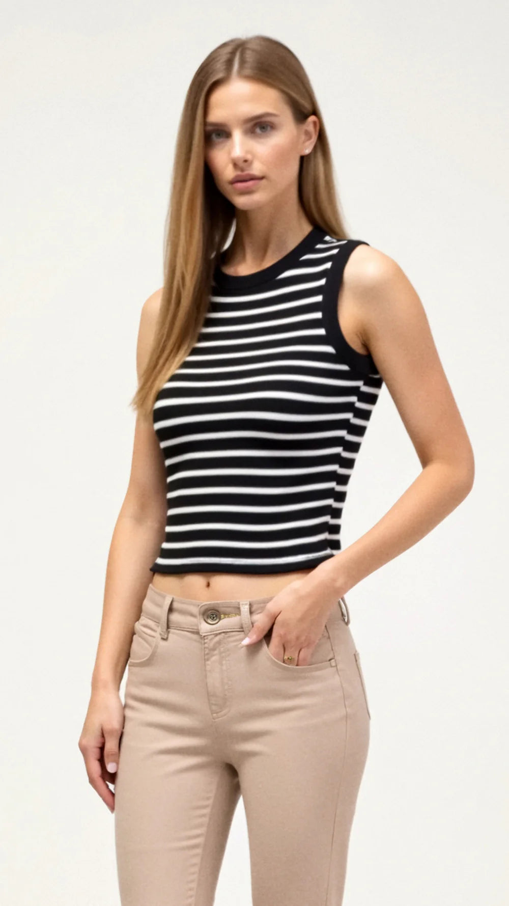 Women’s Trendy Striped Cropped Tank Top