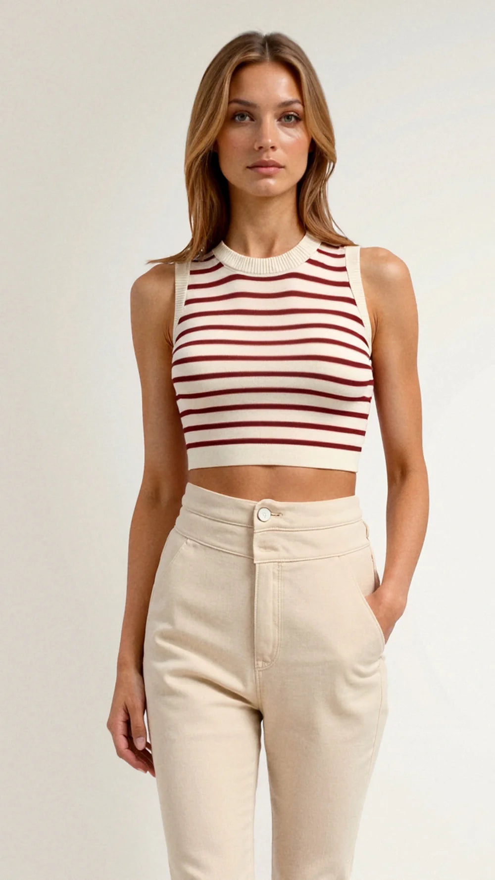 Women’s Trendy Striped Cropped Tank Top