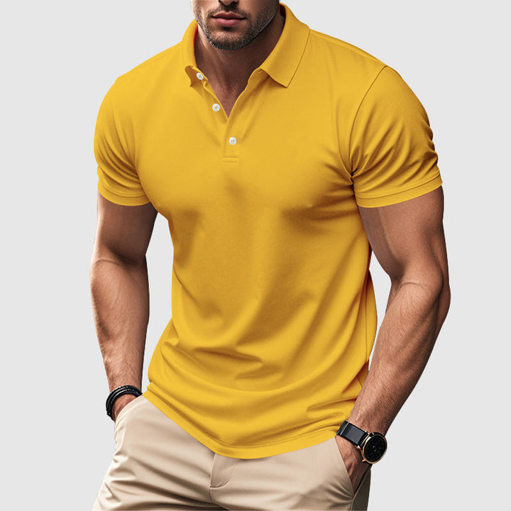 Kyren | Men's Fitted Short Sleeve Polo Shirt with Ribbed Sleeves