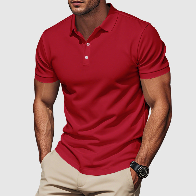 Kyren | Men's Fitted Short Sleeve Polo Shirt with Ribbed Sleeves