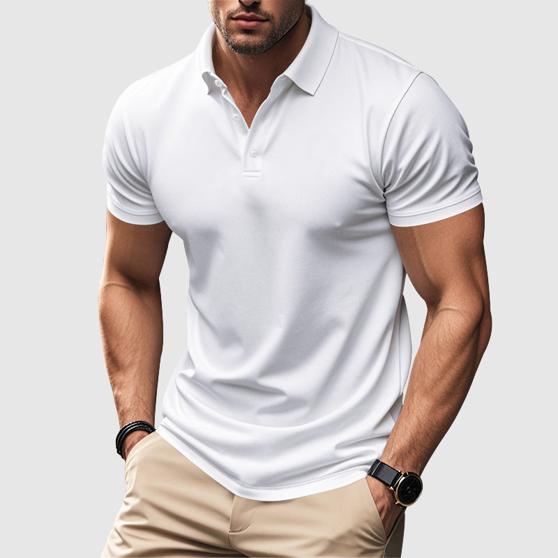 Kyren | Men's Fitted Short Sleeve Polo Shirt with Ribbed Sleeves