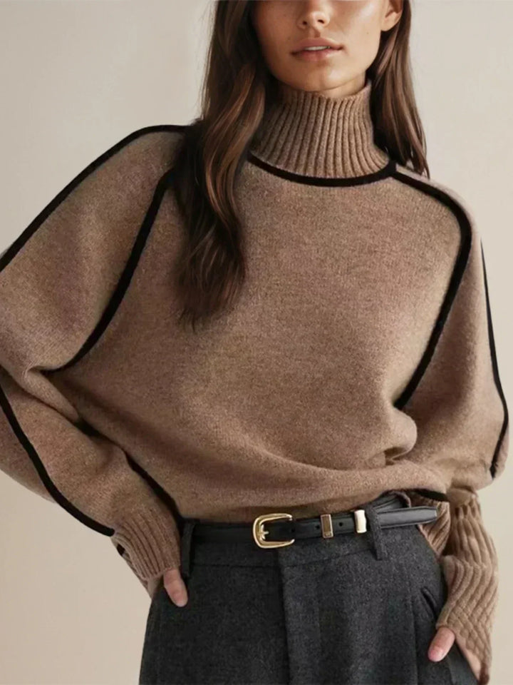 Women’s Contrast Trim Turtleneck Sweater