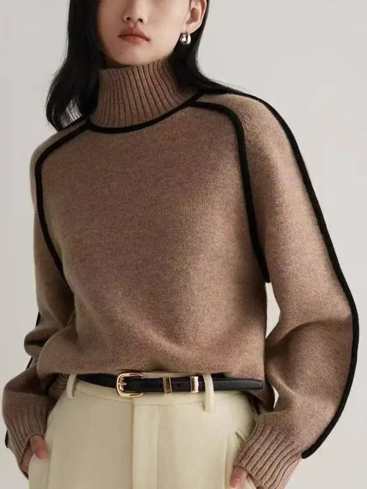 Women’s Contrast Trim Turtleneck Sweater