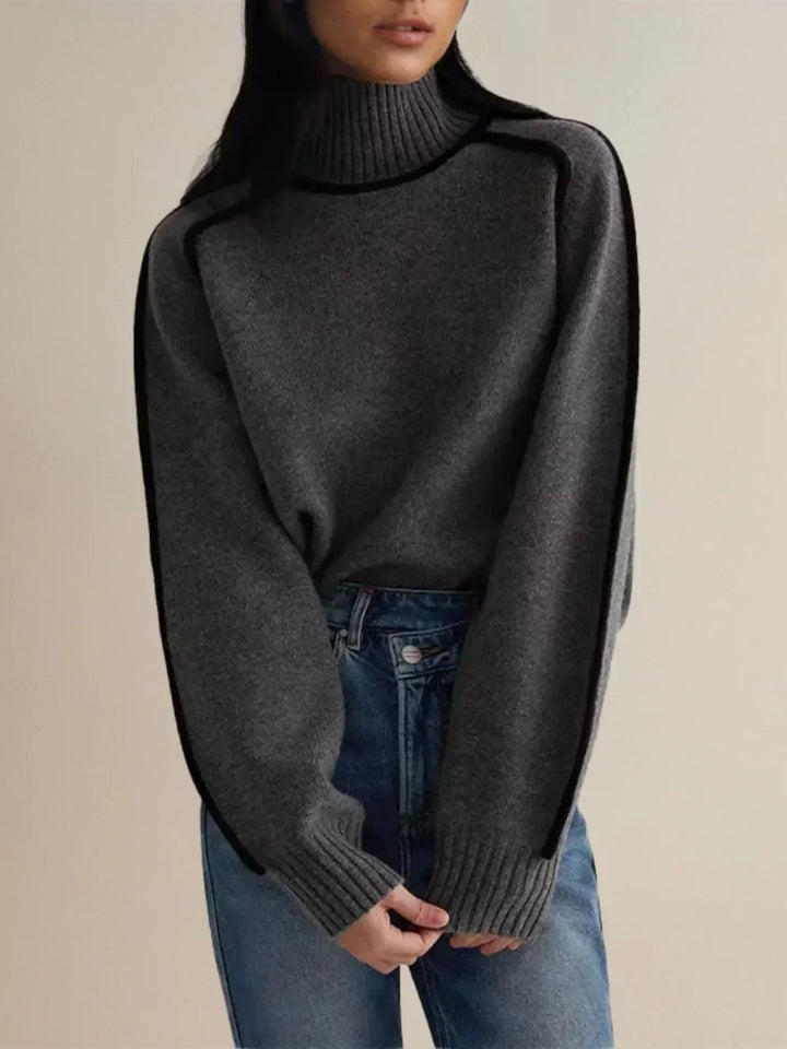 Women’s Contrast Trim Turtleneck Sweater