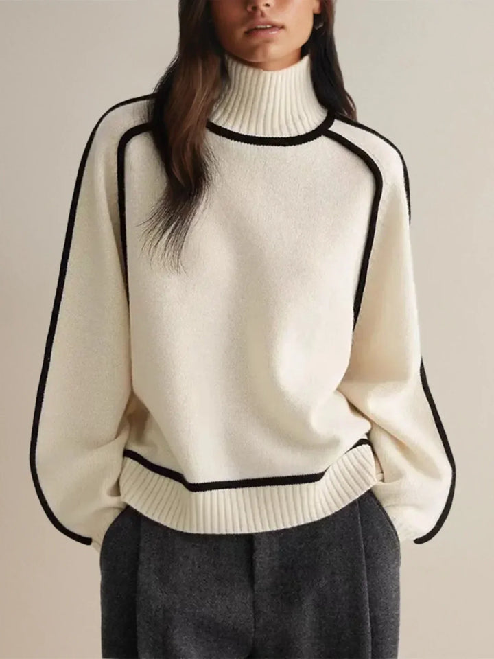 Women’s Contrast Trim Turtleneck Sweater