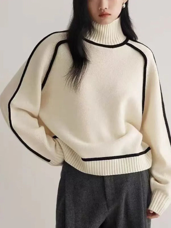 Women’s Contrast Trim Turtleneck Sweater