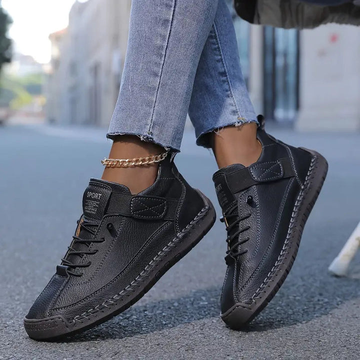 Elvara | Women's Leather Comfort Support Slip On Sneakers