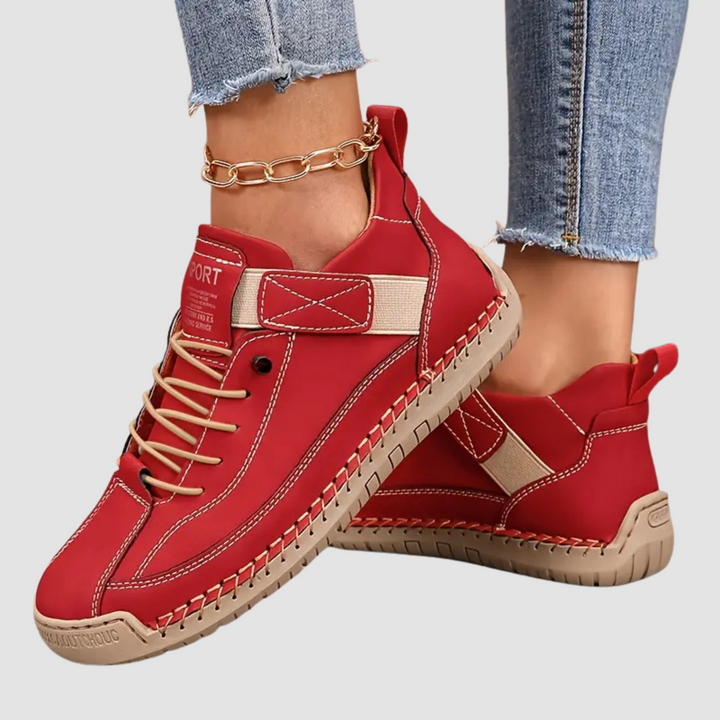 Elvara | Women's Leather Comfort Support Slip On Sneakers