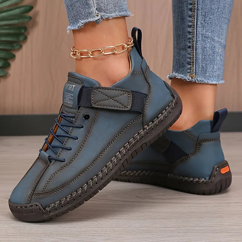Elvara | Women's Leather Comfort Support Slip On Sneakers