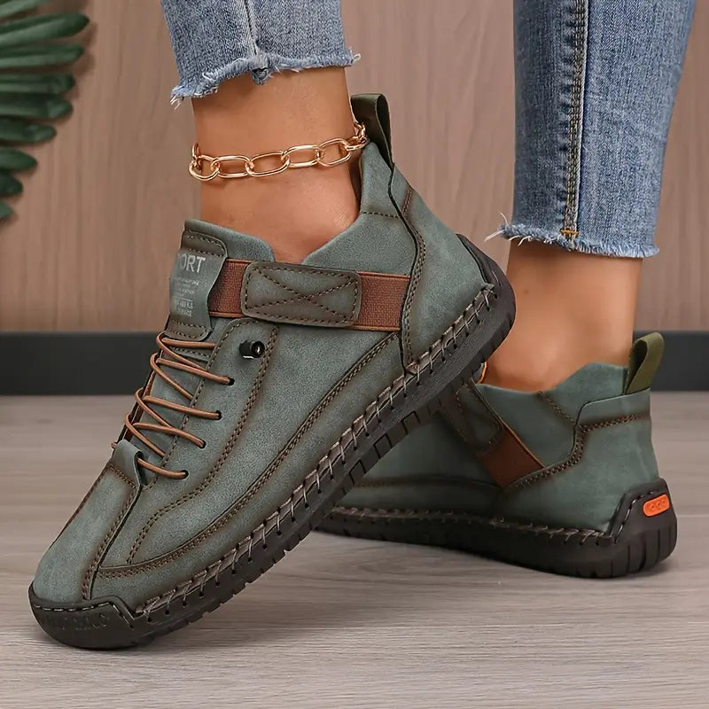 Elvara | Women's Leather Comfort Support Slip On Sneakers