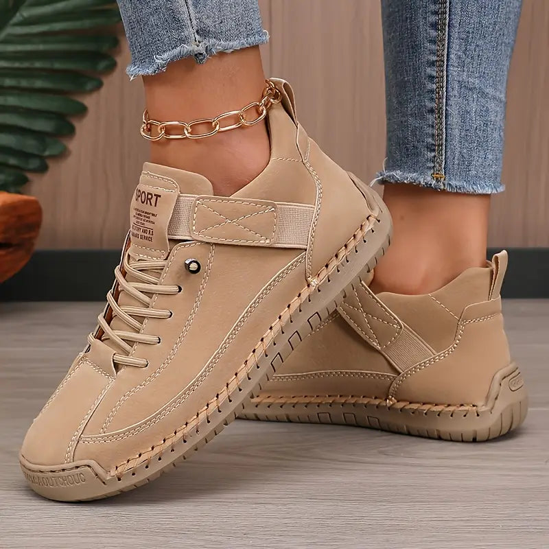 Elvara | Women's Leather Comfort Support Slip On Sneakers