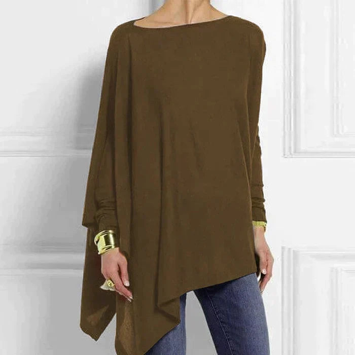 Elvara | Women's Cotton Asymmetrical Loose Fit Tunic Top