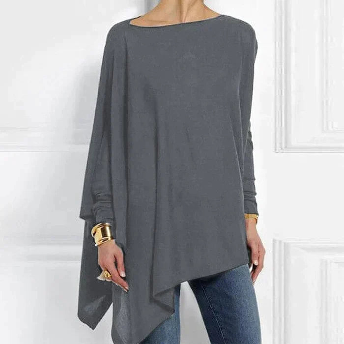 Elvara | Women's Cotton Asymmetrical Loose Fit Tunic Top