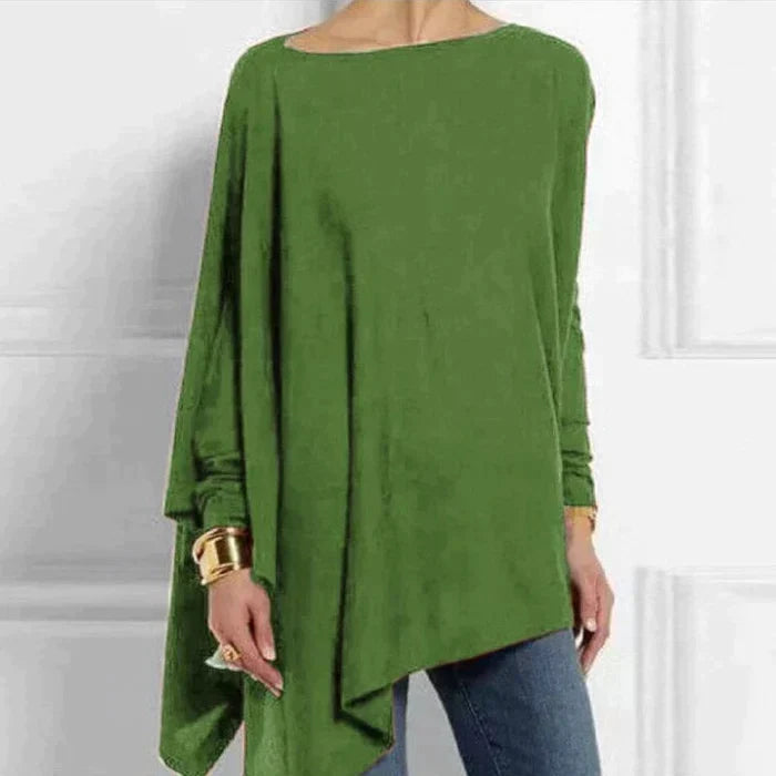Elvara | Women's Cotton Asymmetrical Loose Fit Tunic Top