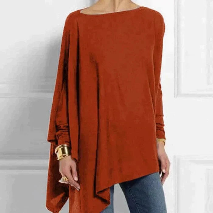 Elvara | Women's Cotton Asymmetrical Loose Fit Tunic Top