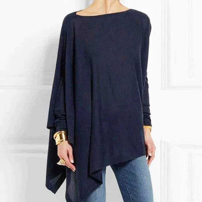 Elvara | Women's Cotton Asymmetrical Loose Fit Tunic Top