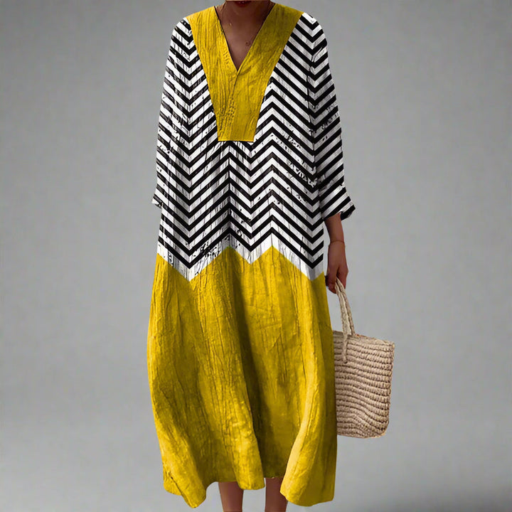 Elegant geometric print dress for women | Tahlia -1