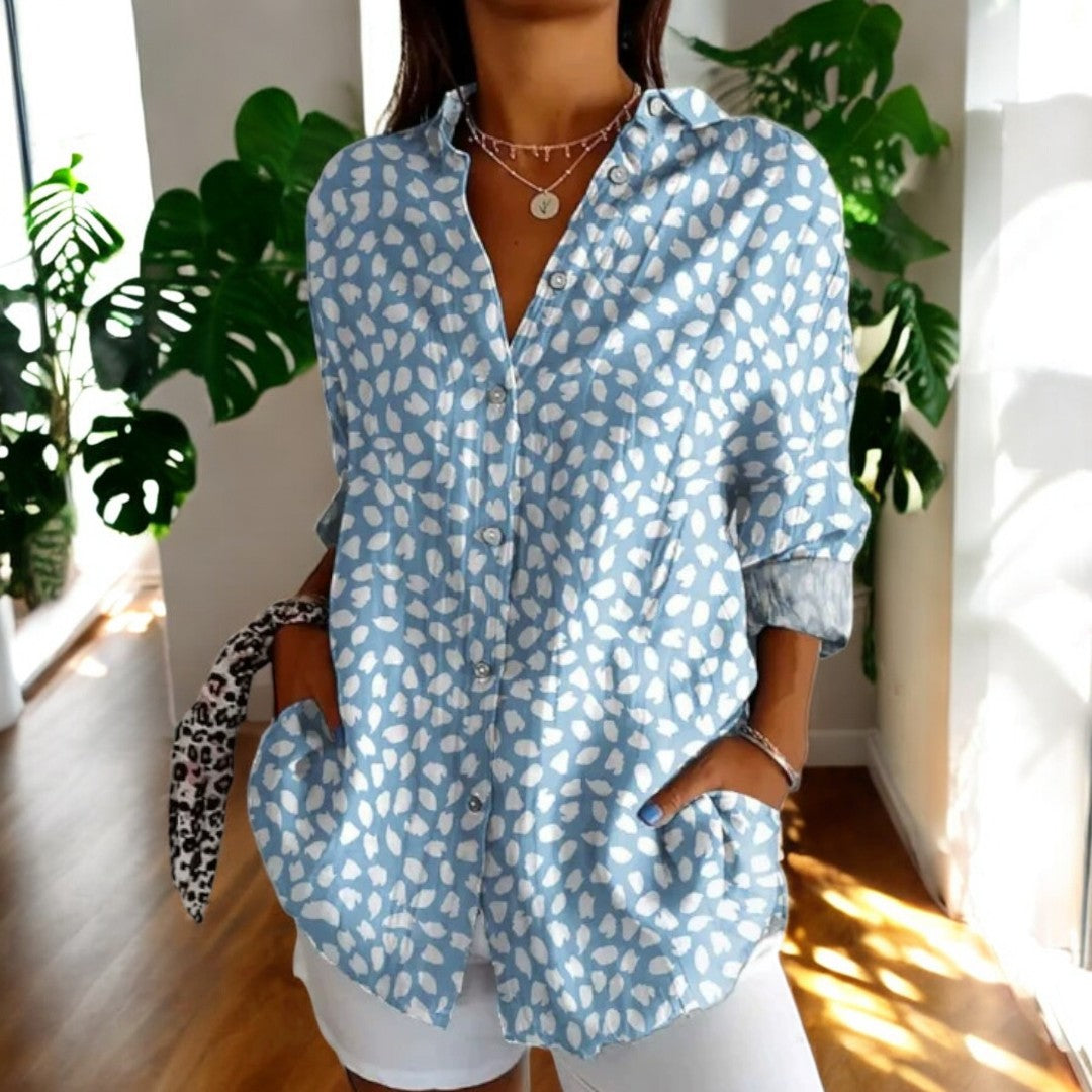 Calienne | Women's Floral Button Front Blouse