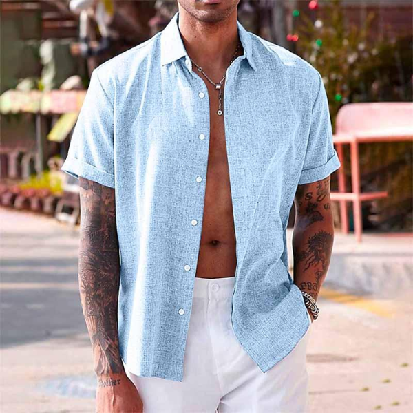 Men's Short Sleeve Button-Up Shirt