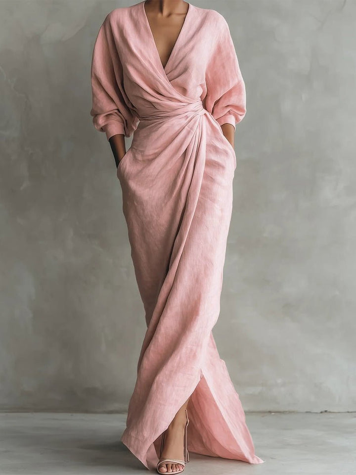Marguerite | Women's Wrap V Neck Maxi Dress