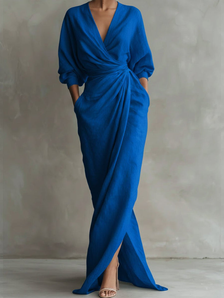 Marguerite | Women's Wrap V Neck Maxi Dress