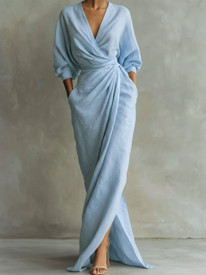 Marguerite | Women's Wrap V Neck Maxi Dress