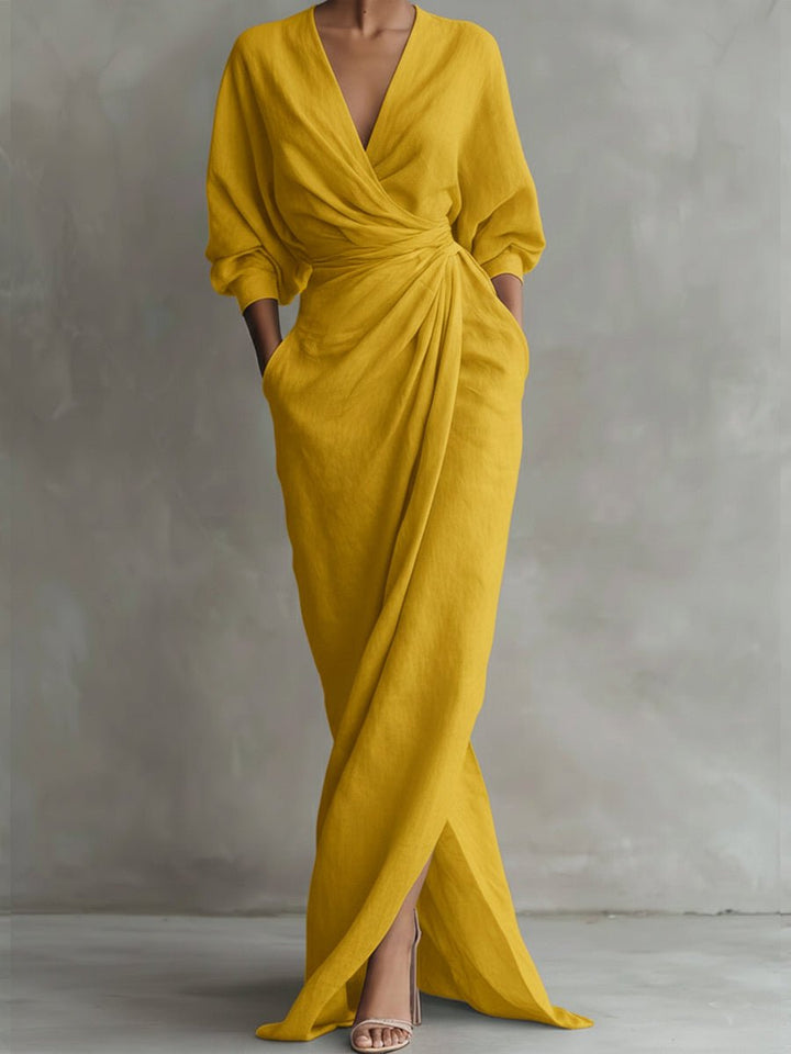 Marguerite | Women's Wrap V Neck Maxi Dress