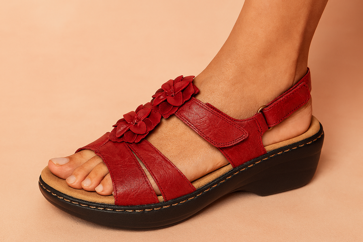 Floral accent wedge sandals for women | Susan -3