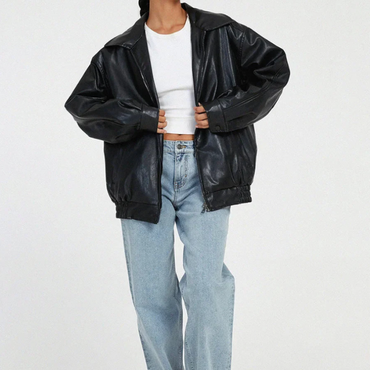 Women's Leather Bomber jacket
