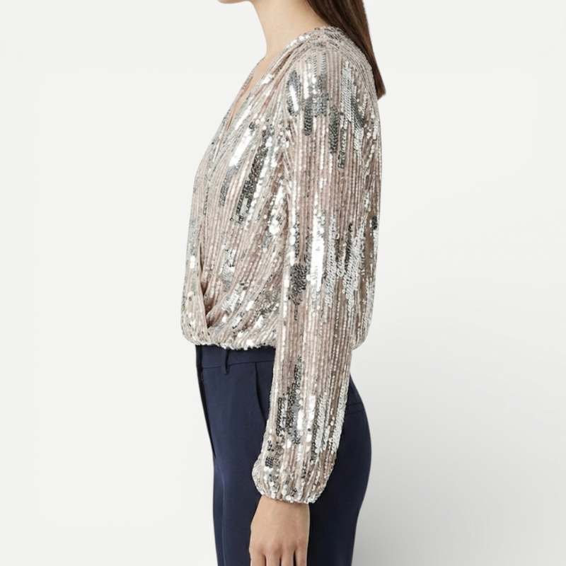 Women’s Glamour Blouse With V-Neck