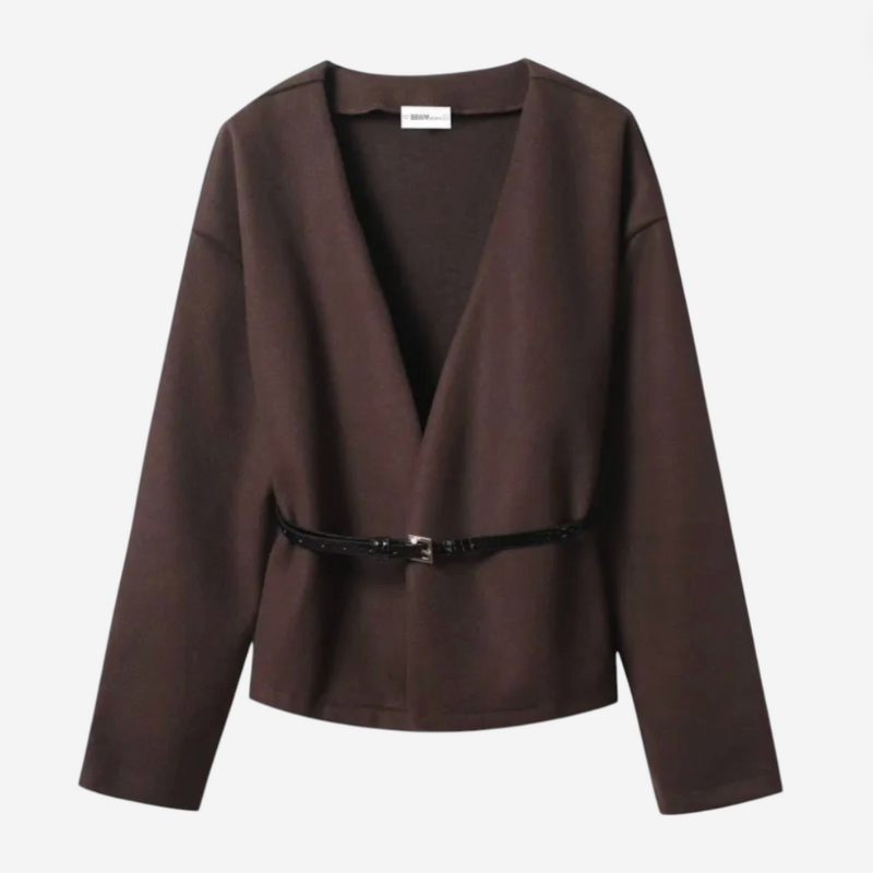Women's Elegant Wrap Sweater With Belt