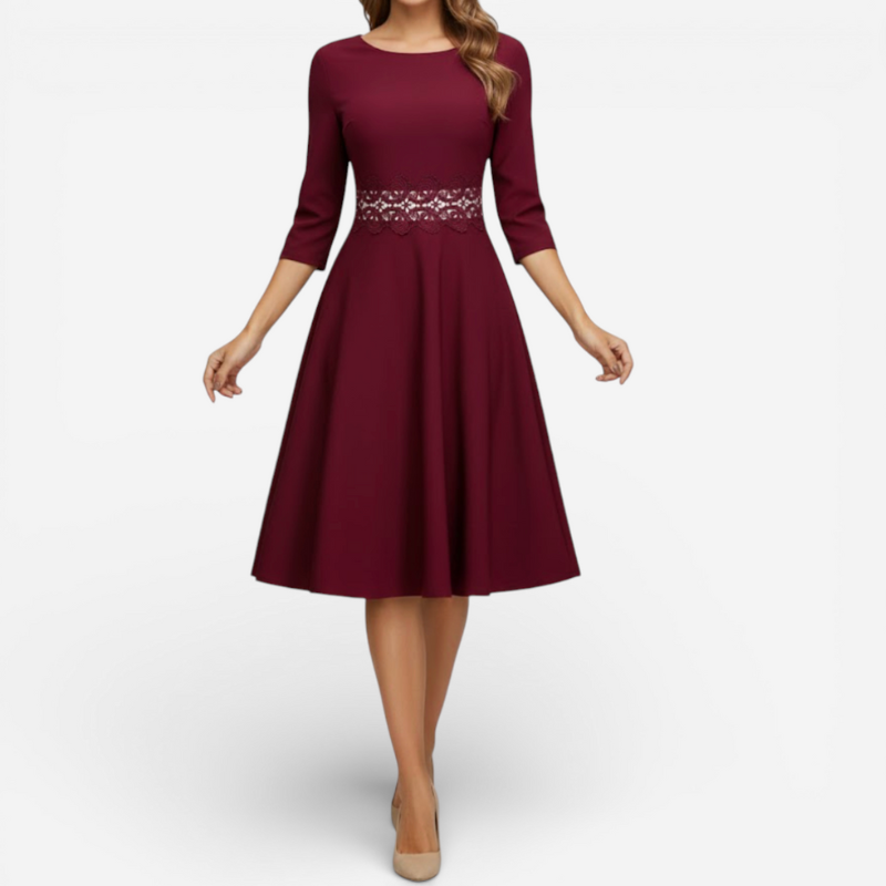 Women's Formal Long Sleeve Midi Dress