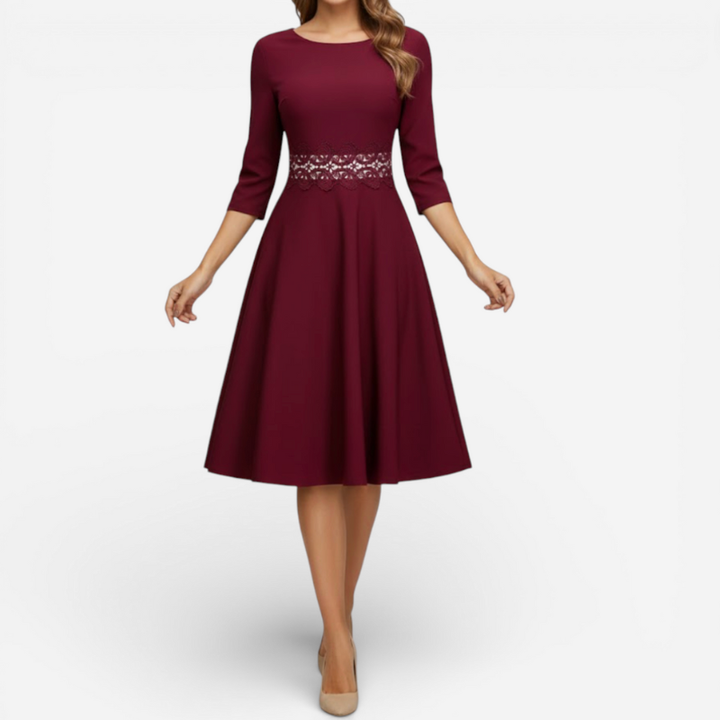 Women's Formal Long Sleeve Midi Dress