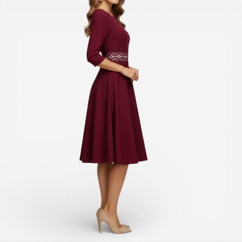 Women's Formal Long Sleeve Midi Dress