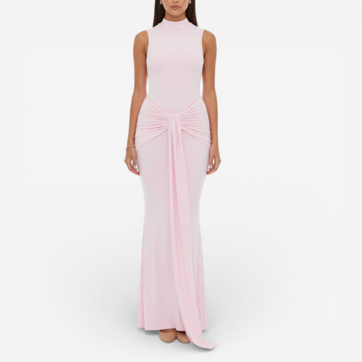 Women's Sleeveless Ribbon Sheath Cocktail Dress