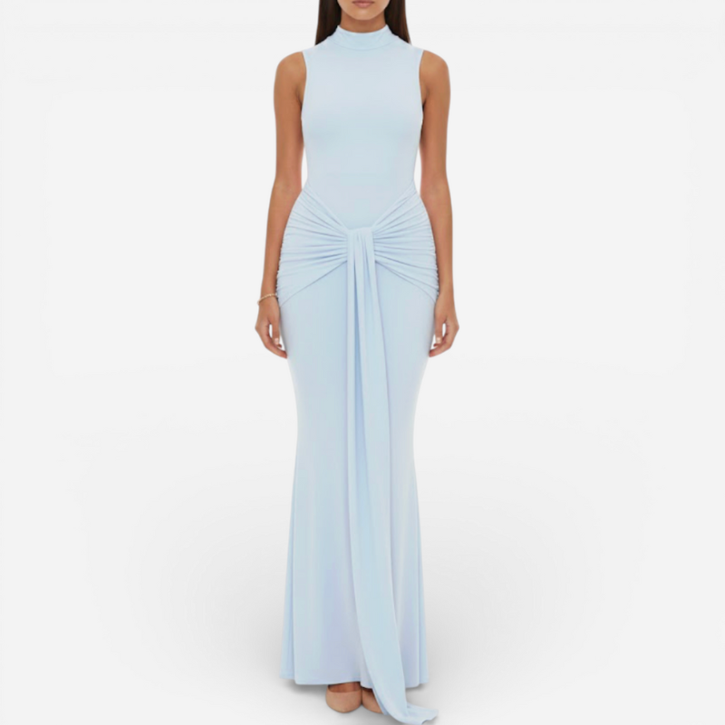 Women's Sleeveless Ribbon Sheath Cocktail Dress