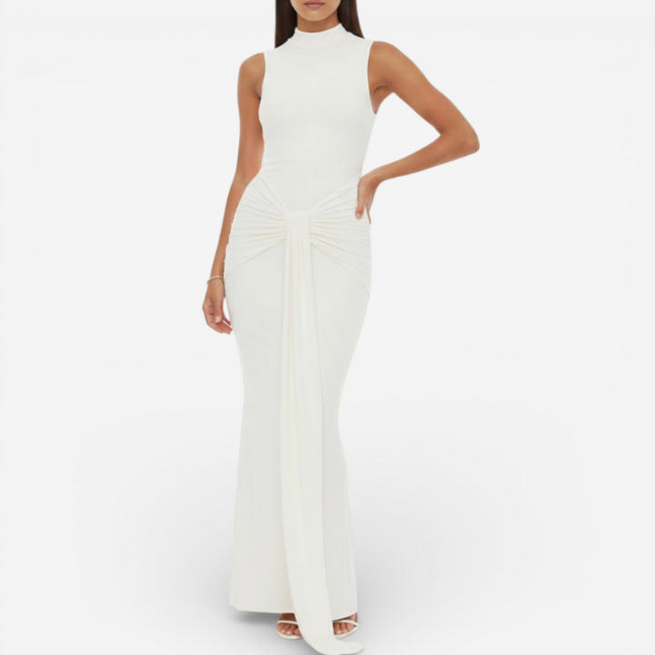Women's Sleeveless Ribbon Sheath Cocktail Dress