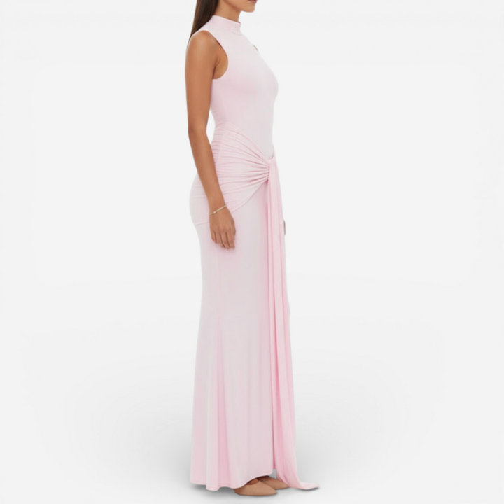 Women's Sleeveless Ribbon Sheath Cocktail Dress