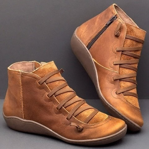 Minimalist flat ankle boots for women -1