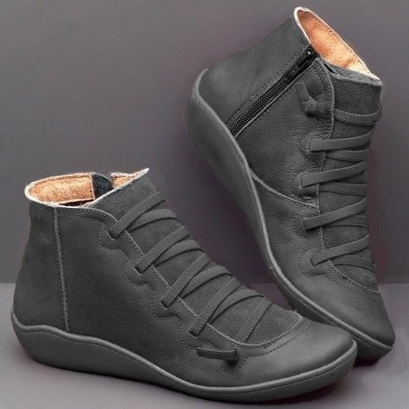 Minimalist flat ankle boots for women -3